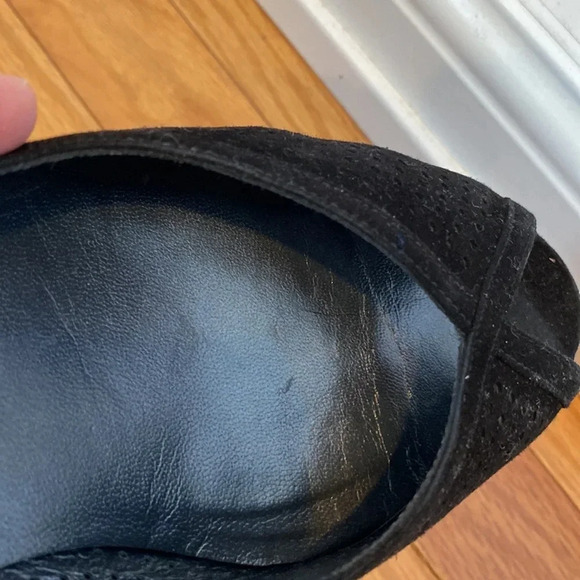 Stuart Weitzman black suede peep toe size 10M - Picture 9 of 13